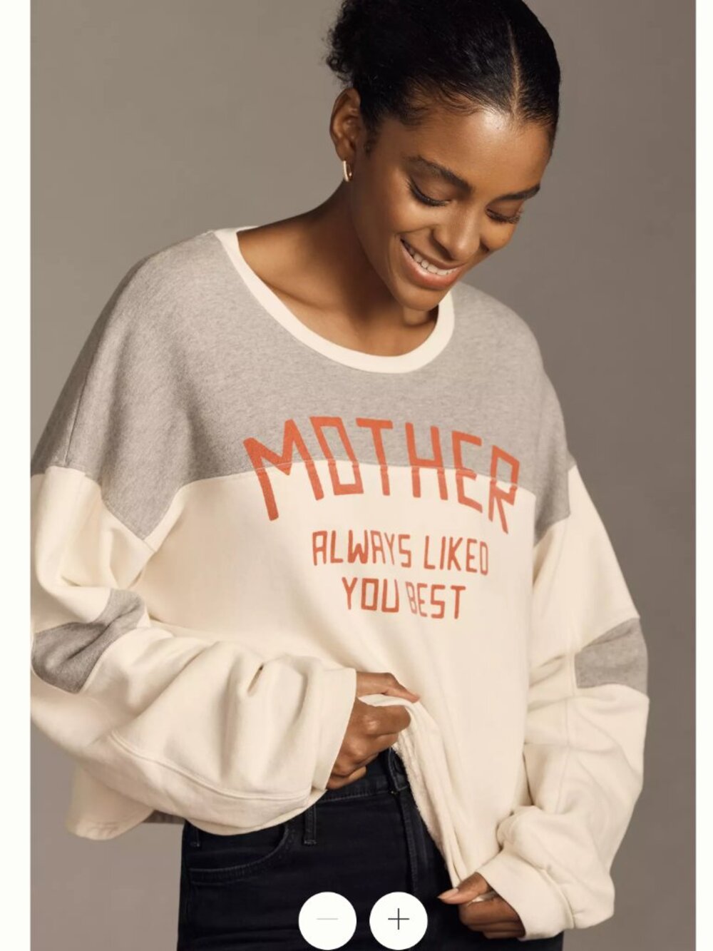 MOTHER The Drop Square Sweatshirt "MOTHER Always Liked You Best"-S-S MSRP $168